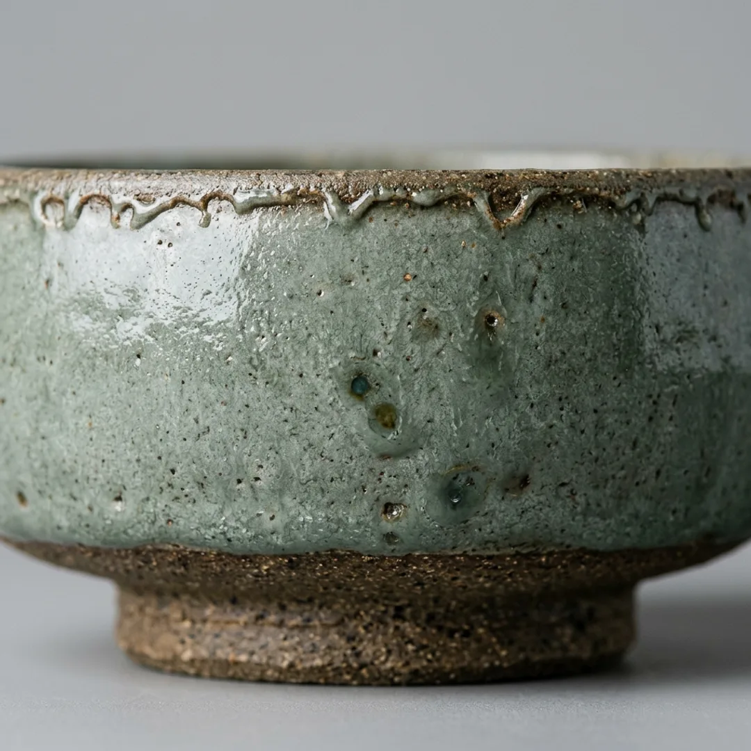 Close-up of Saltgrass stoneware glaze texture